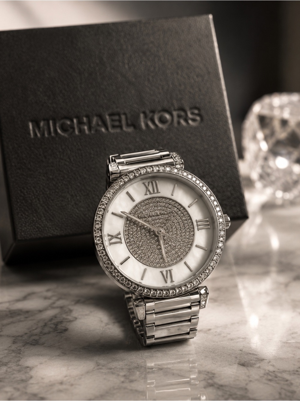 Michael Kors Catlin Crystal Stainless Silver Watch